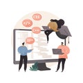 Coding workshop abstract concept vector illustration.