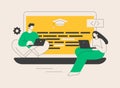 Coding workshop abstract concept vector illustration.