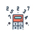 Color illustration icon for Coefficient, quotient and multiplier