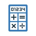 Coefficient, multiplier, quotient icon. Editable vector logo