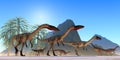 Coelophysis Hunting Party Royalty Free Stock Photo