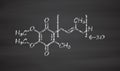 Coenzyme Q10 (ubiquinone, ubidecarenone, CoQ10) molecule, chemical structure. Plays an essential role in the production of