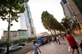 COEX building in Seoul, traffic and people Royalty Free Stock Photo