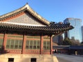 Coexistence of Ancient Building in Deoksugung Palace and Modern Buildings of Seoul