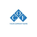 COF letter logo design on WHITE background. COF creative initials letter logo concept.