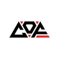 COF triangle letter logo design with triangle shape. COF triangle logo design monogram. COF triangle vector logo template with red Royalty Free Stock Photo