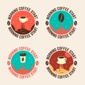 Cofee cup launch emblems