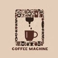 Cofee machine icon set of icons.