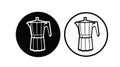 Cofee Maker Icon. Vector isolated editable black and white illustration Royalty Free Stock Photo