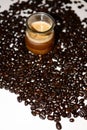 Coffe beans and copy space in cup Royalty Free Stock Photo