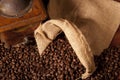 Coffe beans and grinder Royalty Free Stock Photo