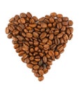 Coffe beans heart Royalty Free Stock Photo