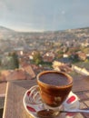 Coffe with city view Royalty Free Stock Photo