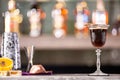 Coffe cocktail on luxury lounge bar counter Royalty Free Stock Photo