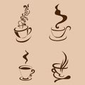 Coffe cup abstarct shape. illustration