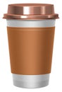 Coffe cup. Brown paper disposable drink container