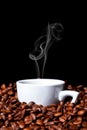 Coffe cup and coffe beans Royalty Free Stock Photo