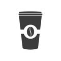 Coffe cup icon design. Vector illustration in flat style. Royalty Free Stock Photo