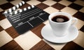 Coffe cup and slapstick film