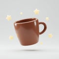 Coffe Cup Stars 3d Model On White BG Royalty Free Stock Photo