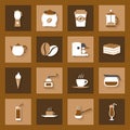 Coffe flat icons set