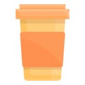 Coffe glass icon, cartoon style