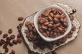 coffe grains pile on the table