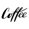 Coffe lettering in doodle hand drawn style. Coffee collection on an isolated white background. Stock vector illustration