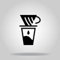 Coffe maker icon or logo in glyph