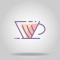 Coffe maker icon or logo in pastel color