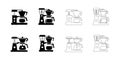 coffe maker icons set simple clean and smooth Solid and Outline Styles vector icons in black Royalty Free Stock Photo