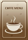 Coffe Menu Card on brown background