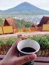 coffe morning with view kerinci mountain