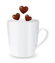 Coffe mug with heart icon Royalty Free Stock Photo
