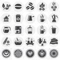Coffe related icons set on background for graphic and web design. Simple illustration. Internet concept symbol for