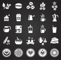 Coffe related icons set on background for graphic and web design. Simple illustration. Internet concept symbol for