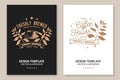 Coffe shop logo, badge template. Vector Flyer, brochure, banner, poster design with coffee cup and branch of coffee tree