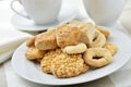 Coffe or tea and shortbread biscuits Royalty Free Stock Photo