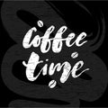 Coffee Time Chalkboard Lettering Calligraphy Phrase Vector Text