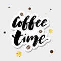 Coffee Time Gold Lettering Calligraphy Phrase Vector Text