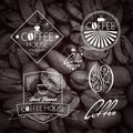 Coffe vector set Label. Vintage Background.