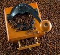 Coffebeans and grinder Royalty Free Stock Photo