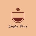 coffee logo design, with coffee and bean icon, hazel background Royalty Free Stock Photo