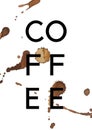 Lettering `coffee` with coffee colors as background.