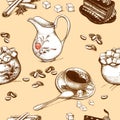 Coffee accessories drawings