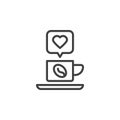 Coffee addict line icon