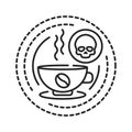 Coffee addiction black line icon. Dependence on caffeine consumption. Pictogram for web page, mobile app, promo. UI UX