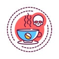 Coffee addiction color line icon. Dependence on caffeine consumption. Pictogram for web page, mobile app, promo. UI UX GUI design