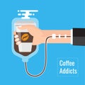 Coffee addiction concept element.