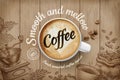 Coffee ads in engraving style Royalty Free Stock Photo